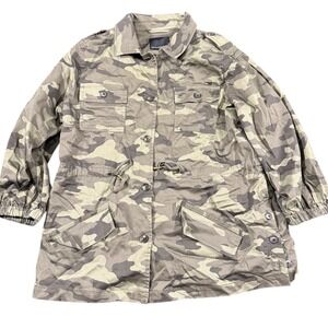 Banana Republic Women's XL Jacket Camo Field Tie-Waist Jacket Full Zip